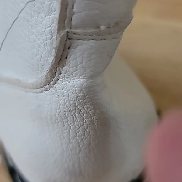 Women's White Lace-Up Boots - Picture 5 of 5